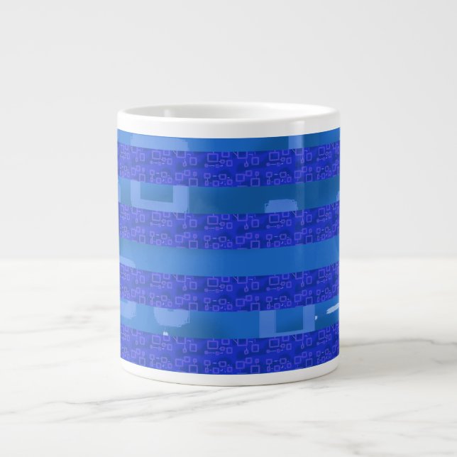 Grande Tasse Bleu Géométrique (Devant)