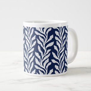 Grande Tasse Bleu marine côtier moderne organique algue