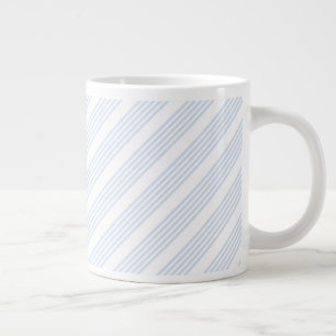Grande Tasse Bleu pâle et blanc cinq bandes motif