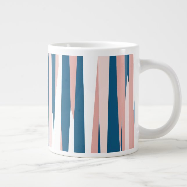 Grande Tasse Bleu rose et blanc Abstrait (Droite)