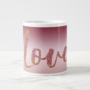 Grande Tasse Blush rose Ombre Parties scintillant Or rouge amou