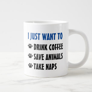 Grande Tasse Boire Du Café, Sauver Les Animaux, Faire La Siest