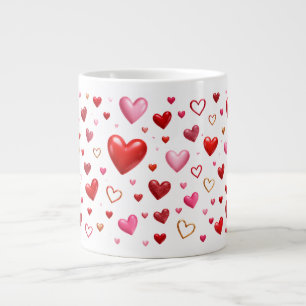 Grande Tasse Bonheur du cœur - design de cœur romantique