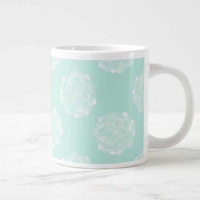 Grande Tasse Bonheur plante | Pastel Succulent Motif (Droite)