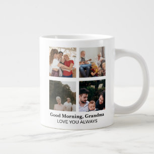 Grande Tasse Bonjour Grand-mère Collage de Photos Personnalisé