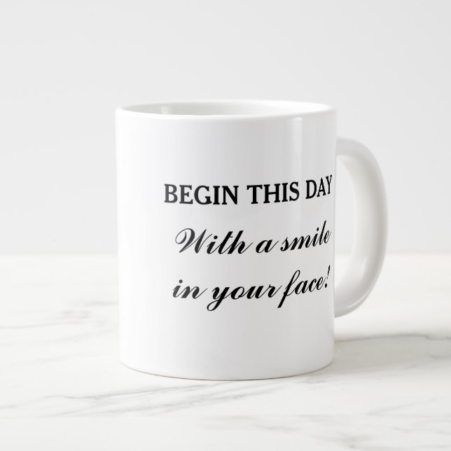 Grande Tasse Bonjour tasse, citation (Devant droit)