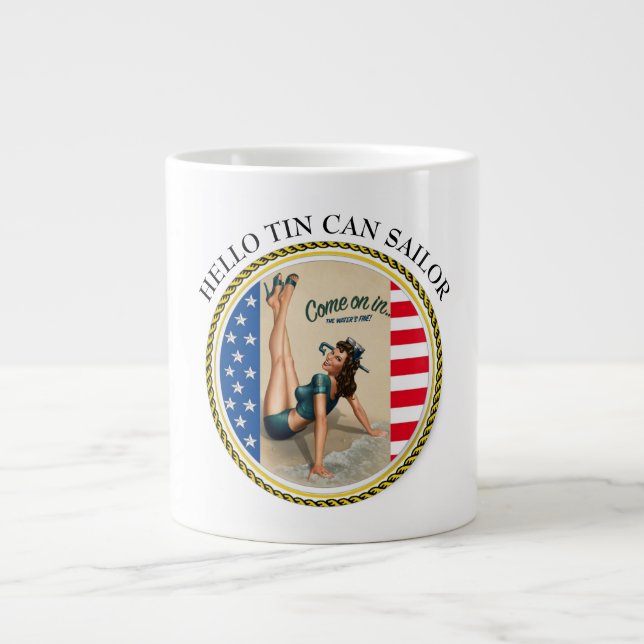 GRANDE TASSE BONJOUR TIN CAN SAILOR - ALLEZ DANS L'EAU FINE (Devant)