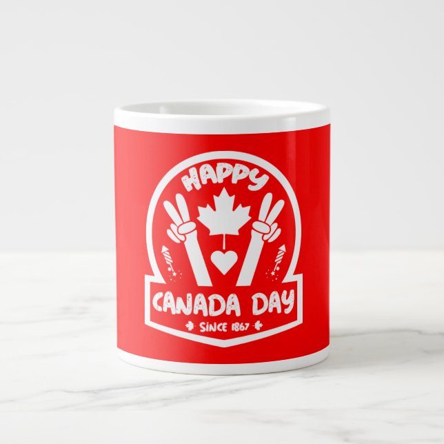 Grande Tasse Bonne fête du Canada 1er juillet (Devant)