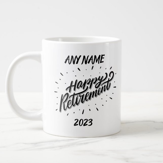Grande Tasse Bonne retraite 2023 - Cadeau personnalisé - (Gauche)