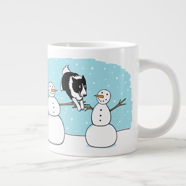 Grande Tasse Bordure de vacances Collie Agility Chien avec des  (Droite)