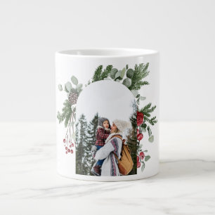 Grande Tasse Botanique d'hiver Trois photos et nom Noël