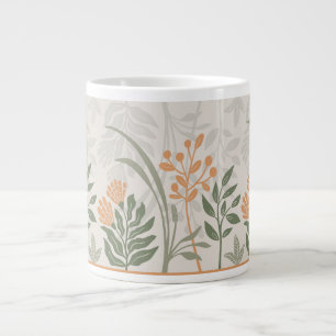 Grande Tasse Botanique folklorique charmante verte et orange