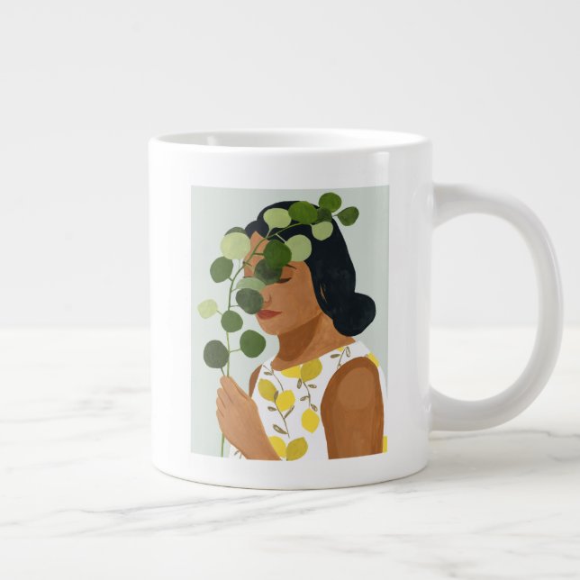 Grande Tasse Botany Portrait - Femme avec verdure (Droite)