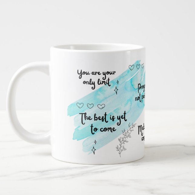 Grande Tasse Boue de spécialités Bleu de la positivité (Gauche)