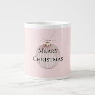 Grande Tasse Boug de café de Noël rose pâle