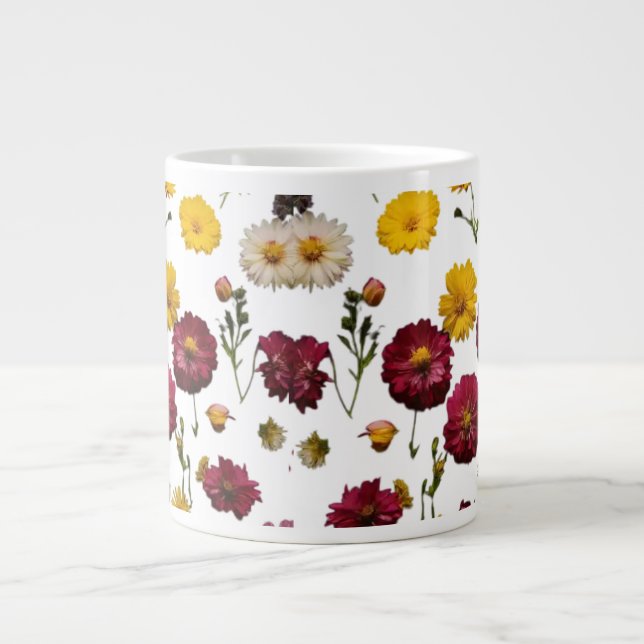 Grande Tasse Boug Jumbo Spécial : Design d'explosion florale (Devant)