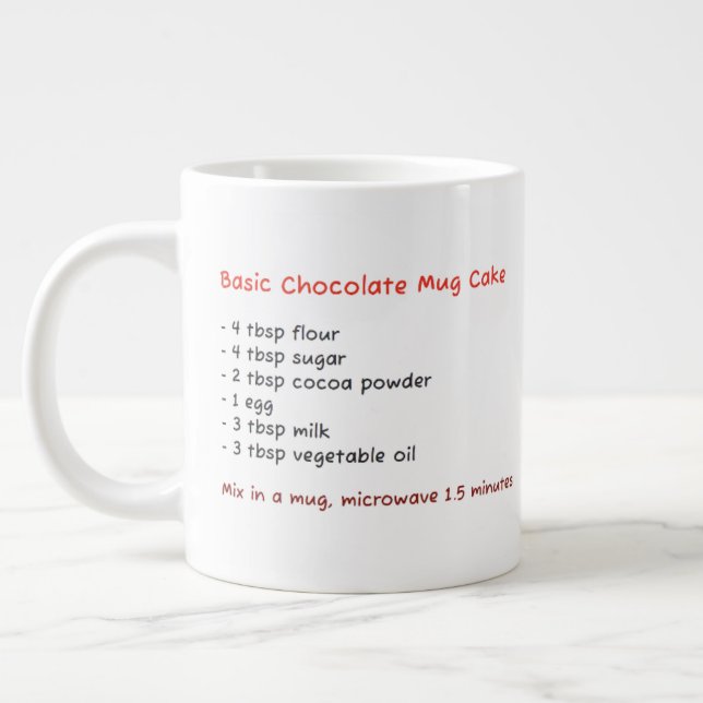 Grande Tasse Boug micro-ondes unique (Recettes de gâteau au cho (Gauche)