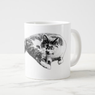 Grande Tasse Boug Portrait De Chat Long Tail Gras