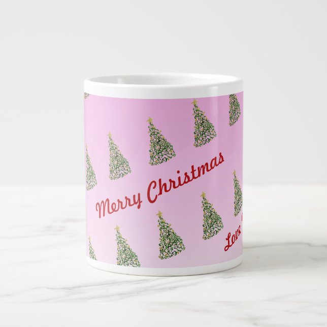 Grande Tasse Boug spécial arbre de Noël peint à la main unique (Devant)