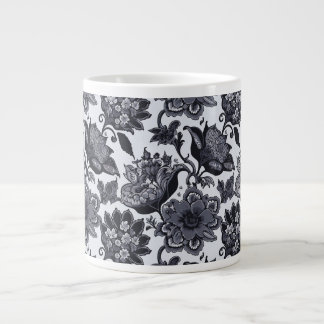 Grande Tasse Bouge de spécialités au design floral noir