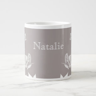 Grande Tasse Bouge florale de papillon ivoire