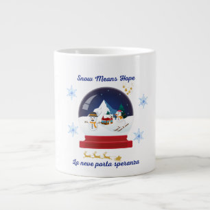 Grande Tasse Boule à neige bilingue pour les fêtes - Snow Means
