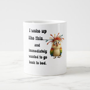 Grande Tasse Boule de Plumes Affolée – Oiseau de Dessin Animé C