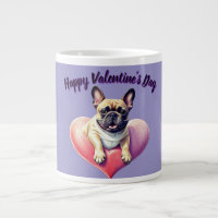 Bouledogue français coeur Saint-Valentin