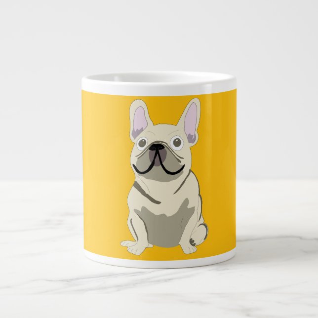 Grande Tasse Bouledogue Français Crème (Devant)
