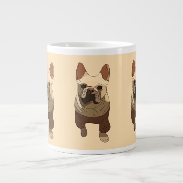 Grande Tasse Bouledogue Français, pêche douce (Devant)