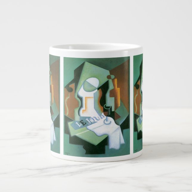 Grande Tasse Bouteille et compotier de fruits par Juan Gris, Cu (Devant)