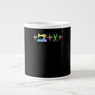 Grande Tasse Bouton de coeur à coudre - Odeur à coudre