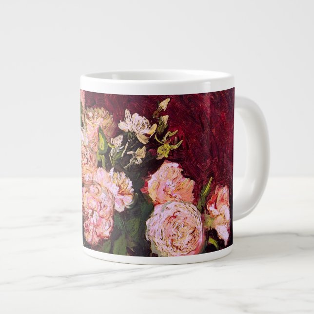 Grande Tasse Bowl avec Peonies & Roses Van Gogh Art (Devant droit)