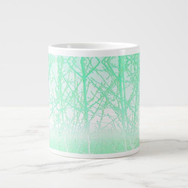 Grande Tasse Branches de Menthe Verte Brumeuse Givrée (Devant)