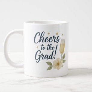 Grande Tasse Bravo à l'Autocollant Grad - Fleur blanche et jaun