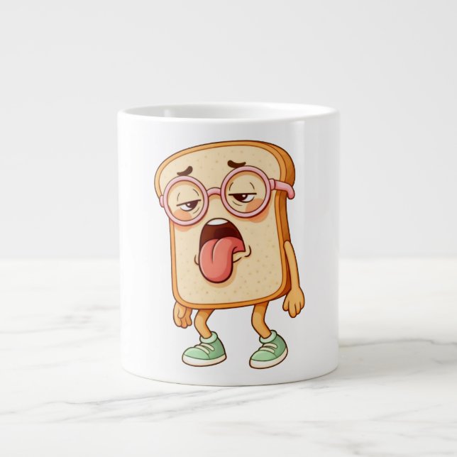 Grande Tasse Bread Tony Tired Mood – Funny Bread T-Shirt (Devant)