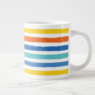 Grande Tasse Bright Beach Striped Motif