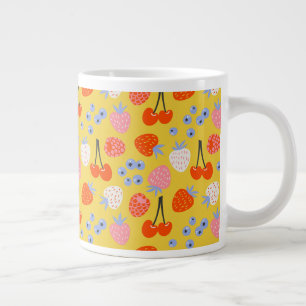 Grande Tasse Bright Coloré Motif Fruit Berry