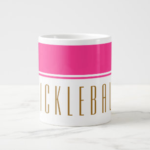 Grande Tasse Bright rose blanc bloc de couleur grand texte PICK