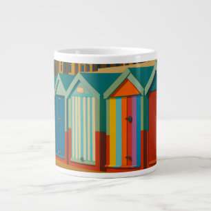 Grande Tasse Brighton Beach Huts - Imprimer de bord de mer colo