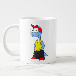Grande Tasse Brontosaurus Habillé De Vêtements Hip hop.