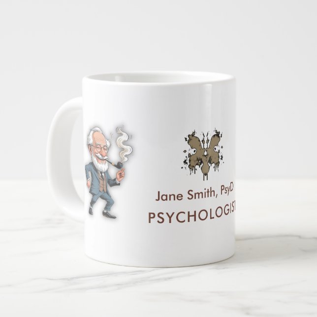 Grande Tasse Brown Rorschach Psychology Customizable Freud Figu (Devant gauche)