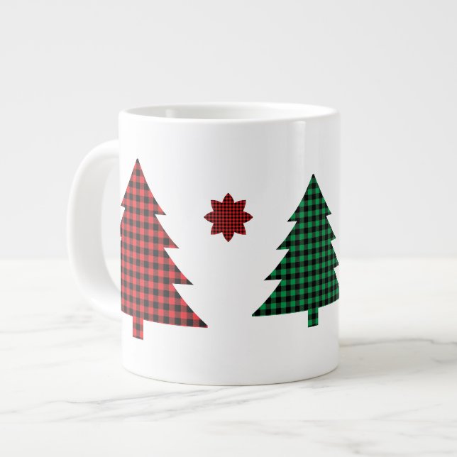Grande Tasse Buffalo Plaid Trees (Devant gauche)