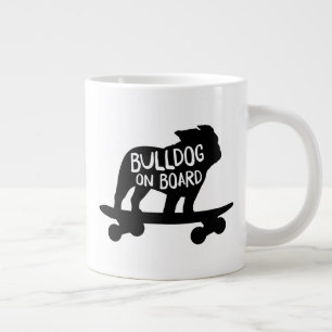 Grande Tasse Bulldog à bord   Chien de Skateboard Silhouette