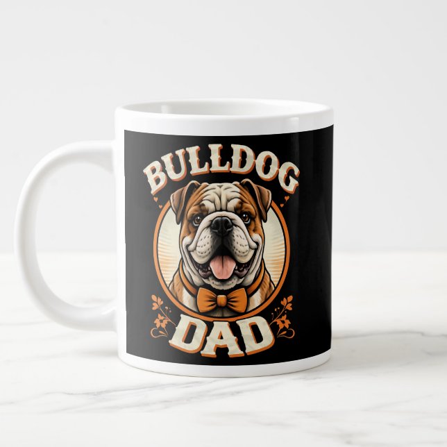 Grande Tasse bulldog papa – joli bulldog vintage pour la fête d (Gauche)