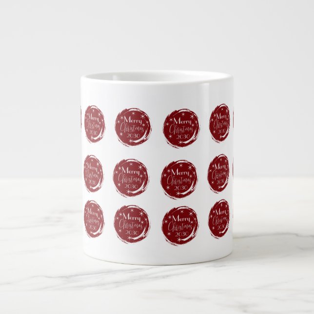 Grande Tasse Burgundy Elegant Circles Christmas    (Devant)