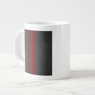 Grande Tasse Burgundy Red Carbon Fibres Stripes