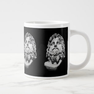 Grande Tasse Buste en marbre gréco-romain Classique Noir et Bla