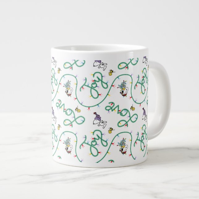 Grande Tasse cacahuètes | Motif d'amour de Noël brillant et bri (Devant droit)