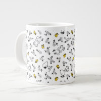 cacahuètes | Snoopy & Woodstock B&W Flower Motif
